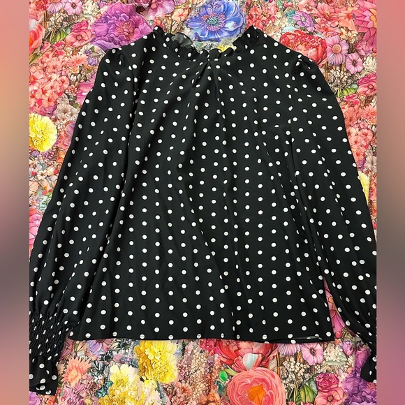 Tops - Black and White Polka Dot Blouse